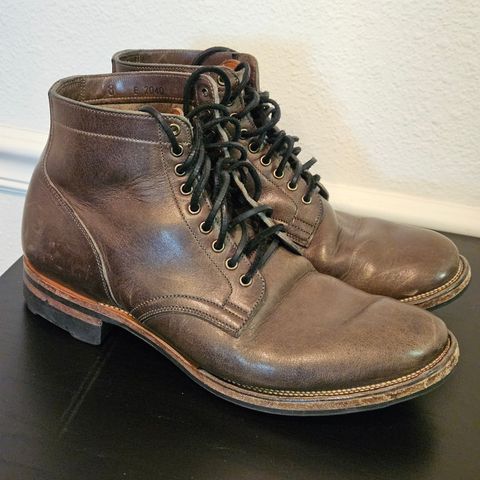 View photo of Viberg Service Boot in C.F. Stead Classic Grey Oiled Culatta