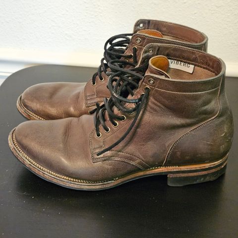 View photo of Viberg Service Boot in C.F. Stead Classic Grey Oiled Culatta