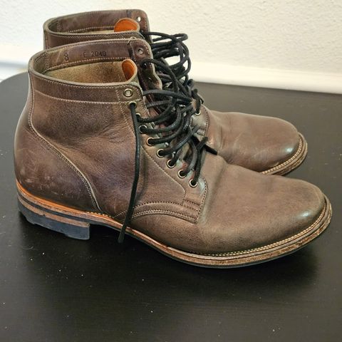 View photo of Viberg Service Boot in C.F. Stead Classic Grey Oiled Culatta