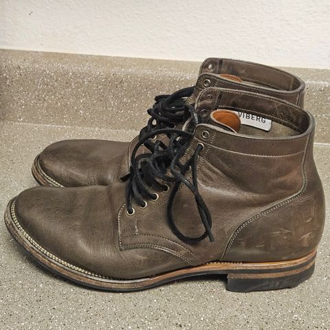 View photo of Viberg Service Boot in C.F. Stead Classic Grey Oiled Culatta