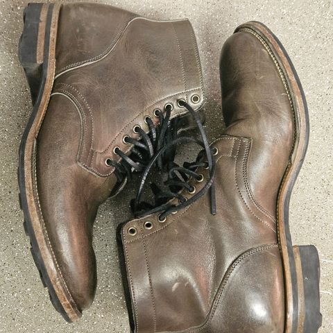 View photo of Viberg Service Boot in C.F. Stead Classic Grey Oiled Culatta