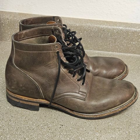 View photo of Viberg Service Boot in C.F. Stead Classic Grey Oiled Culatta