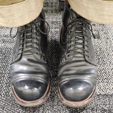 Viberg Service Boot BCT in Horween Black Tumbled Shell Cordovan