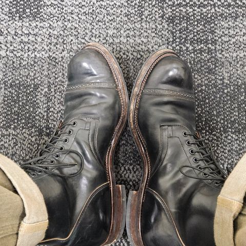 Viberg Service Boot BCT in Horween Black Tumbled Shell Cordovan