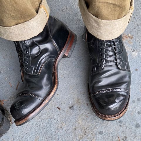 Viberg Service Boot BCT in Horween Black Tumbled Shell Cordovan