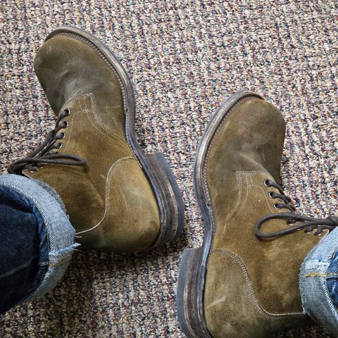 Viberg Service Boot in Horween Mushroom Chamois Roughout