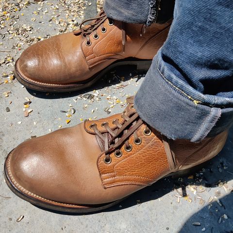 View photo of Viberg Service Boot in Shinki Cognac Shrunken Horsebutt