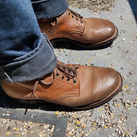 View photo of Viberg Service Boot in Shinki Cognac Shrunken Horsebutt