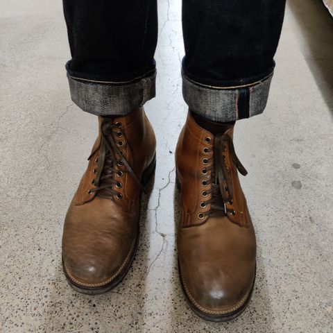 Search result thumbnail of Viberg Service Boot in Shinki Cognac Shrunken Horsebutt