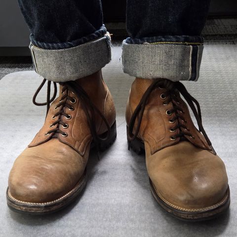 Viberg Service Boot in Shinki Cognac Shrunken Horsebutt