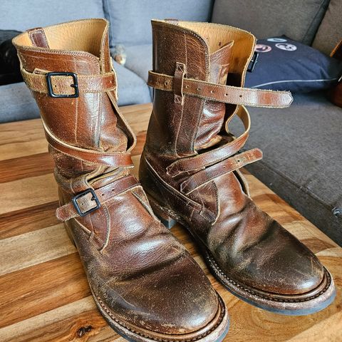 Search result thumbnail of Eastman Leather Tanker Boots in Horween Havana Burnished Roughout