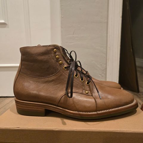 View photo of Iron Boots x Østmo Type 1 in Washed MUSCHIO kangaroo