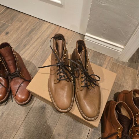 View photo of Iron Boots x Østmo Type 1 in Washed MUSCHIO kangaroo