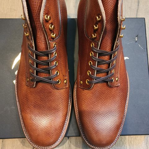 View photo of Iron Boots x Østmo Type 1 in Horween Pioneer Hatchgrain