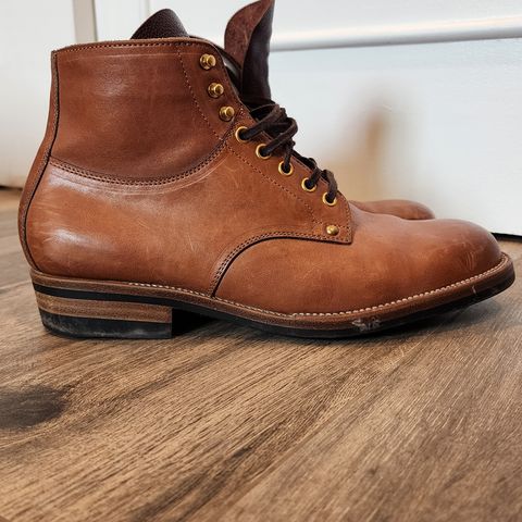 View photo of Iron Boots x Østmo Type 1 in Maryam Light Brown Washed Horsehide