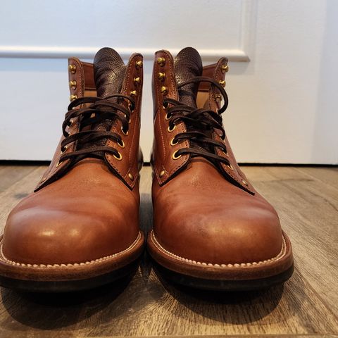 View photo of Iron Boots x Østmo Type 1 in Maryam Light Brown Washed Horsehide