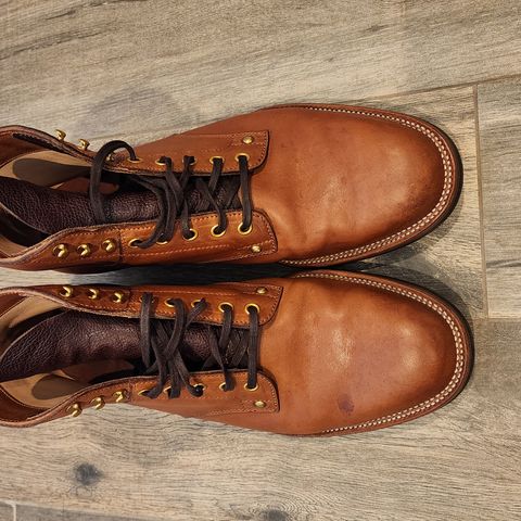 View photo of Iron Boots x Østmo Type 1 in Maryam Light Brown Washed Horsehide