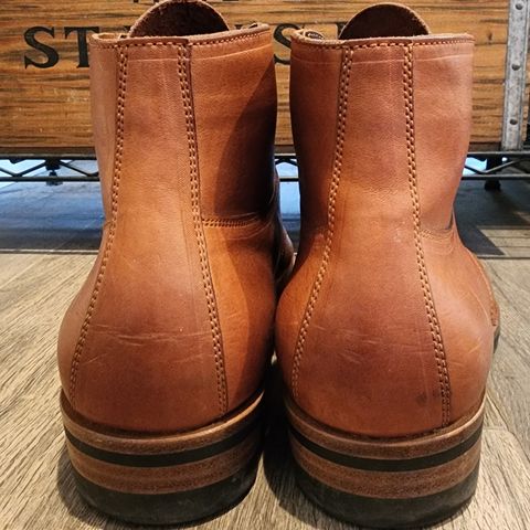 View photo of Iron Boots x Østmo Type 1 in Maryam Light Brown Washed Horsehide