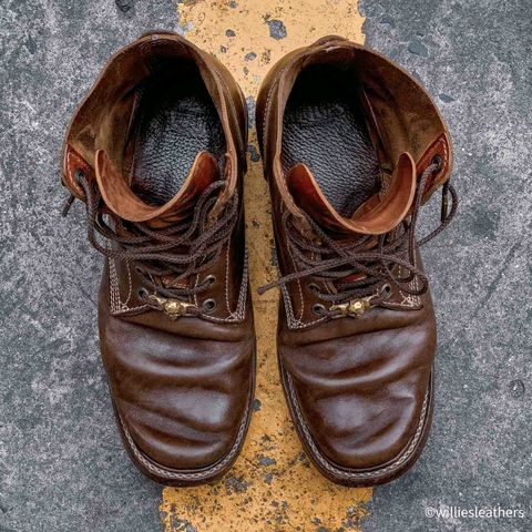Willie's Handmade Boots Boondocker in Maryam Olive Horsebutt