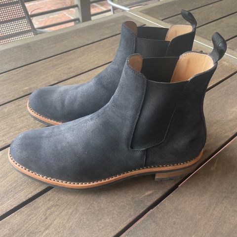 View photo of Mark Albert Chelsea Boot in Tasman Leather Group Black Roughout