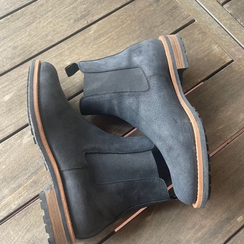 View photo of Mark Albert Chelsea Boot in Tasman Leather Group Black Roughout