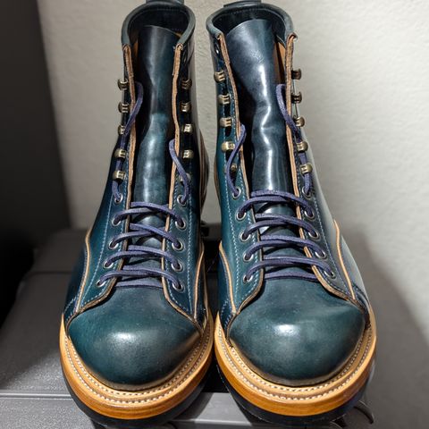 Renav Monkey Boot in Horween Intense Blue Shell Cordovan