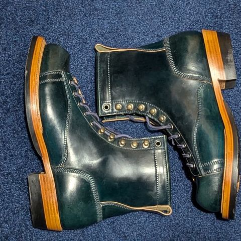Renav Monkey Boot in Horween Intense Blue Shell Cordovan