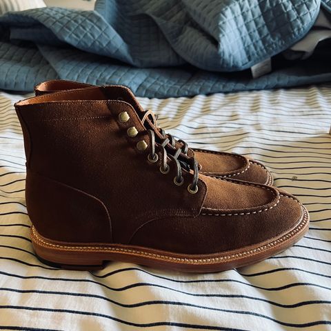 View photo of Grant Stone Ottawa Boot in C.F. Stead Bourbon Repello Calf Suede