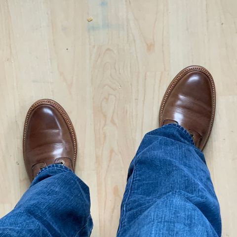 View photo of Grant Stone Diesel Boot in Horween Dune Chromexcel