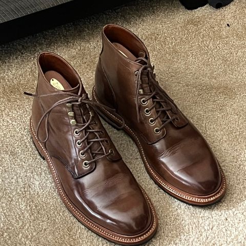 View photo of Grant Stone Diesel Boot in Horween Dune Chromexcel