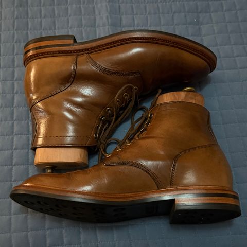 View photo of Grant Stone Diesel Boot in Horween Dune Chromexcel