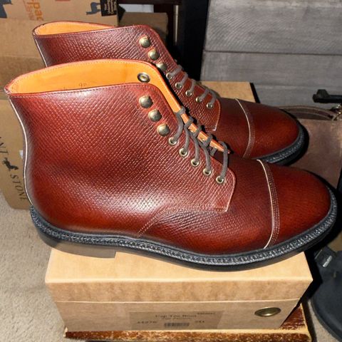 Grant Stone Cap Toe Boot in Horween Tan Pioneer Reindeer