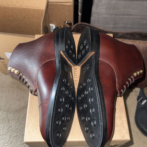 Grant Stone Cap Toe Boot in Horween Tan Pioneer Reindeer