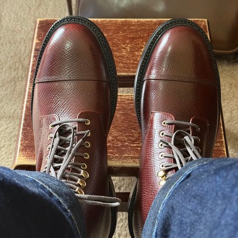 Grant Stone Cap Toe Boot in Horween Tan Pioneer Reindeer