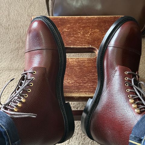Grant Stone Cap Toe Boot in Horween Tan Pioneer Reindeer