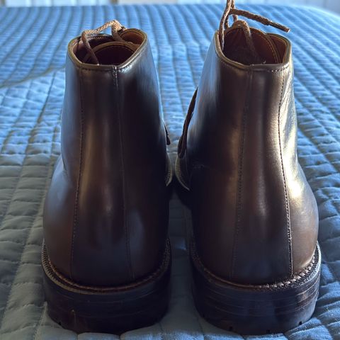 View photo of Grant Stone Edward Boot in Horween Dark Olive Chromexcel