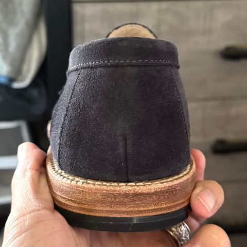 View photo of Grant Stone Traveler Loafer in C.F. Stead Navy Janus Calf Suede