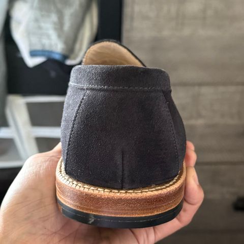 View photo of Grant Stone Traveler Loafer in C.F. Stead Navy Janus Calf Suede
