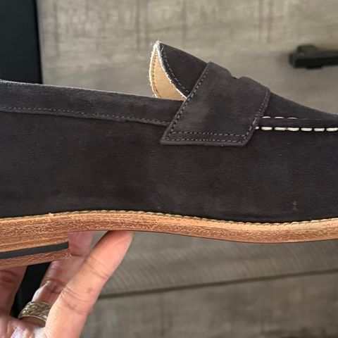 View photo of Grant Stone Traveler Loafer in C.F. Stead Navy Janus Calf Suede