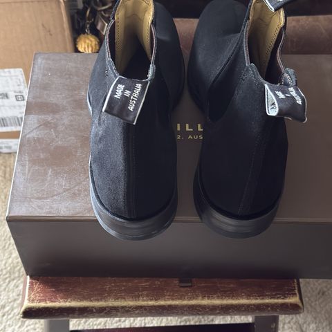 R.M. Williams Comfort Craftsman Boot in C.F. Stead Black Repello Calf Suede