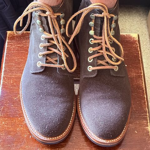 View photo of Grant Stone Diesel Boot in C.F. Stead Loden Janus Calf Suede