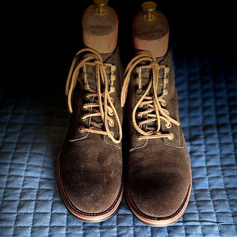 View photo of Grant Stone Diesel Boot in C.F. Stead Loden Janus Calf Suede