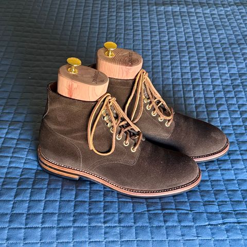 View photo of Grant Stone Diesel Boot in C.F. Stead Loden Janus Calf Suede