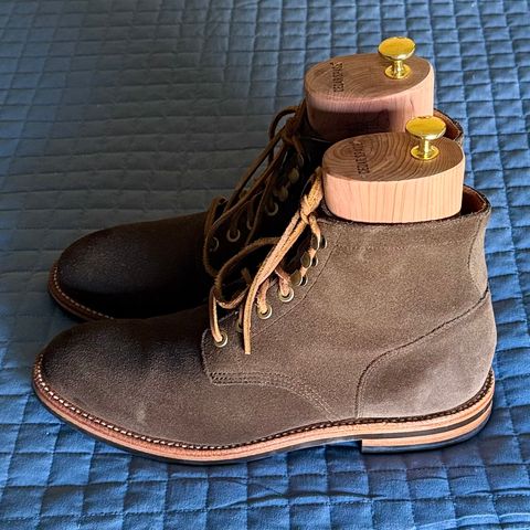 View photo of Grant Stone Diesel Boot in C.F. Stead Loden Janus Calf Suede