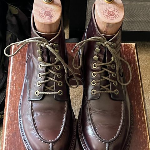 View photo of Grant Stone Ottawa Boot in Horween Crimson Chromexcel