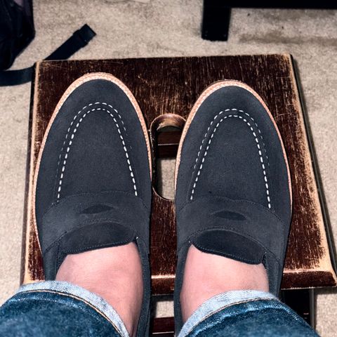 Grant Stone Travelers in C.F. Stead Black Janus Calf Suede