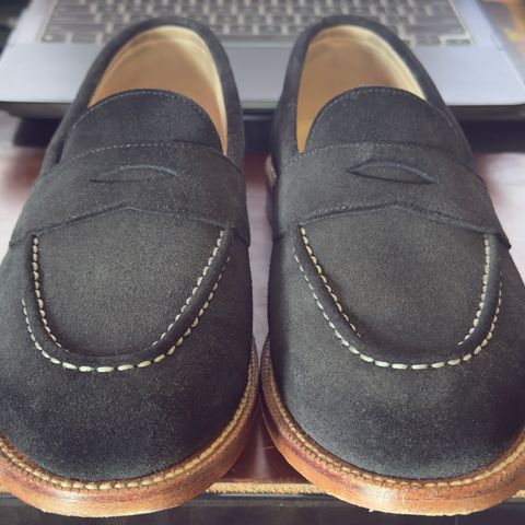 Grant Stone Travelers in C.F. Stead Black Janus Calf Suede