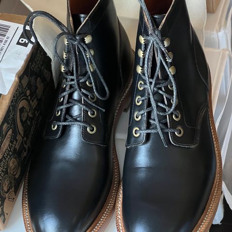 View photo of Grant Stone Diesel Boot in Horween Black Chromexcel