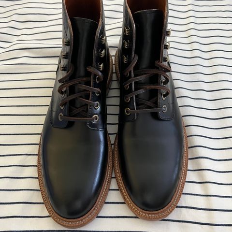 View photo of Grant Stone Diesel Boot in Horween Black Chromexcel