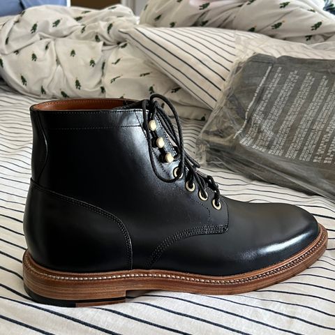 View photo of Grant Stone Diesel Boot in Horween Black Chromexcel